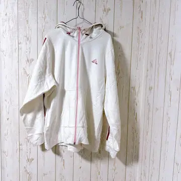 adidas 후드 부착 후드티 XL 화이트/레드 당일 발송