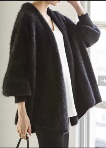 [ 새상품급 ] 2023AW NOBLE 퍼 니트 퍼프 가디건 그레이