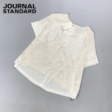 새상품 저널 스탠다드 헤어리컷 자카드 블라우스 화이트 사이즈 F