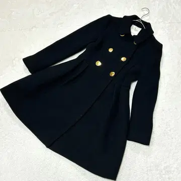 케이트 스페이드 백리본 플레어 코트 골드 버튼 블랙 사이즈 0