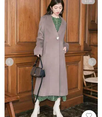 릴리 브라운 모카 롱 코트