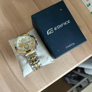 CASIO EDIFICE 크로노그래프 시계 골드/실버