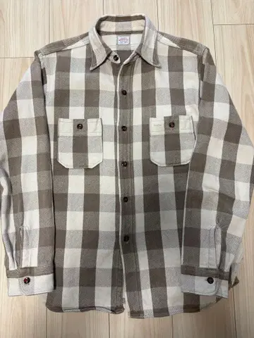 WAREHOUSE 브라운 계열 체크 플란넬 셔츠 L 사이즈