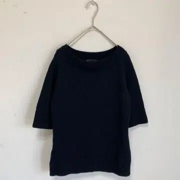 [ UNTITLED ] 니트 모 100% 일본제 월드 5부 소매 보트넥