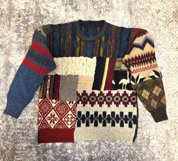 패치워크 니트 스웨터 tomoki yurita