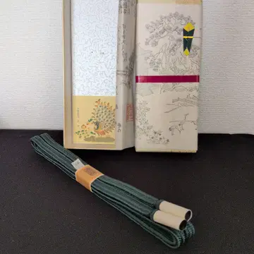 도묘의 관조 실크 그린 컬러 허리띠 박스형