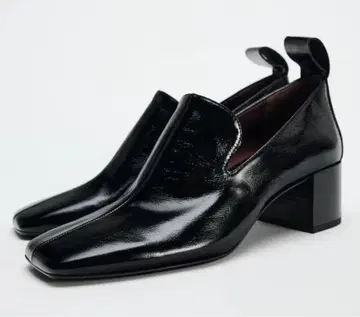 ZARA 가죽 블록힐 로퍼