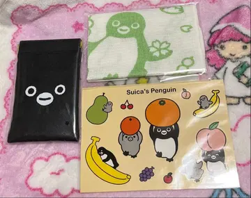 Suica 펭귄 미니 파우치 타월 씰 3종 세트