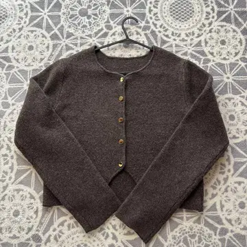 coca 융모 니트 금장 버튼 가디건 브라운 S