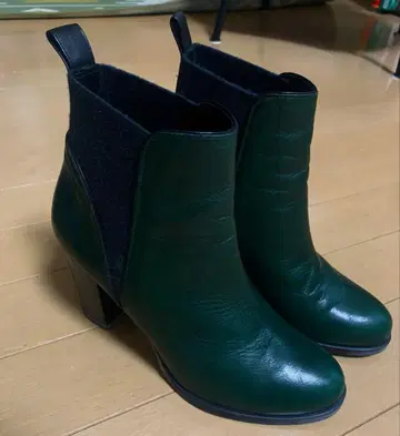 츠모리치사토 다크 그린 사이드 고어 부츠