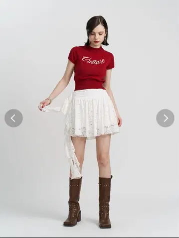 jouetie 아지메 드레이프 프릴 레이스 미니 스커트 M 사이즈