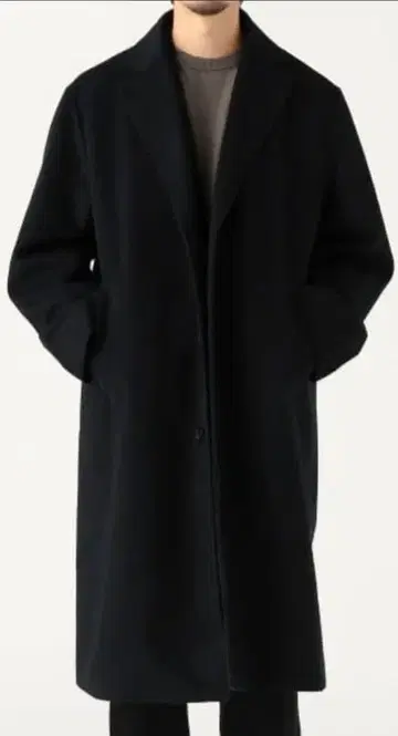 BEAMS 태즈메이니아 울 체스터 코트 방풍/블랙/XL