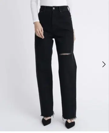 야누크 레어 블랙 데님 팬츠