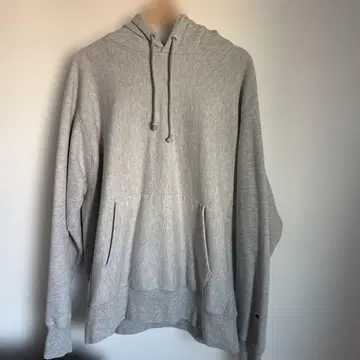 Champion 리버스 위브 그레이 후드 부착 후드티