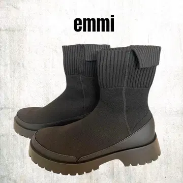 [ 미사용급 ] emmi 니트 부츠 블랙 통굽 25cm
