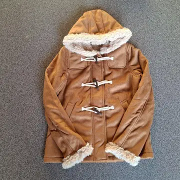 빔즈 브라운 후드 부착 더플 코트