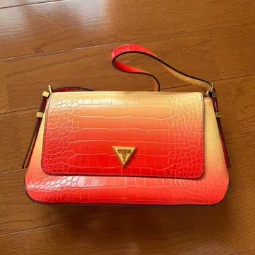 오렌지 그라데이션 크로커다일풍 숄더백