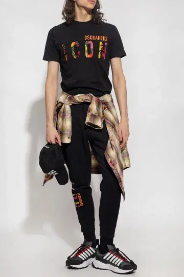 시착만 한 DSQUARED2 블랙 조거 팬츠