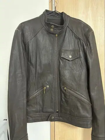 MORGAN 브라운 가죽 자켓