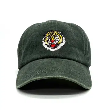 새상품 오리지널 자수 베이스볼 캡 호랑이 동물 애니멀 그린