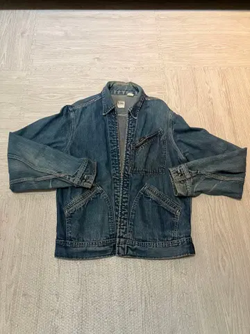 Lee 데님 자켓 빈티지 구제 의류 지퍼 포켓 부착