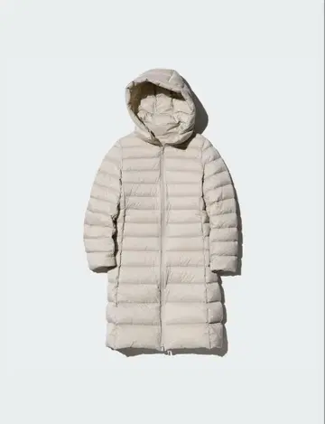 유니클로 울트라 라이트 다운 롱 코트 베이지