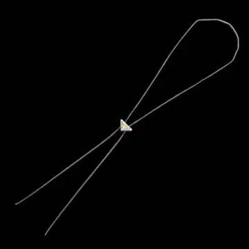 [ 추천 ] 로고 플레이트 실버 x 베이지 롱 목걸이