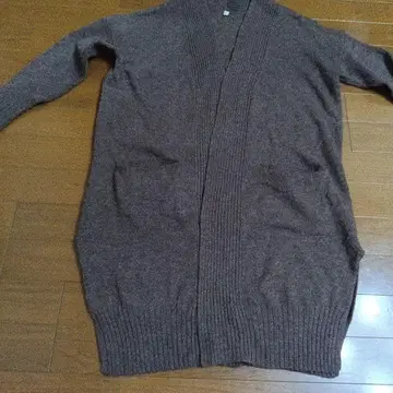 브라운 코쿤 롱 가디건 M-L 100% 울 (무인양품)