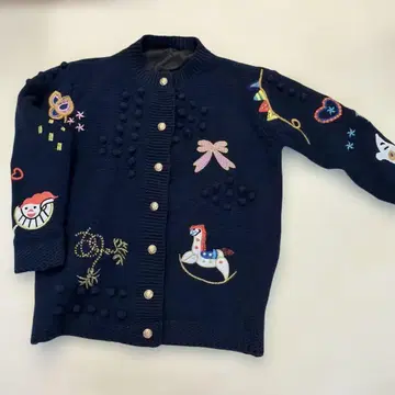 자수 디자인 긴팔 가디건