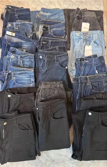 데님 하의 스커트 묶음 판매 밴딩 메이드 원단