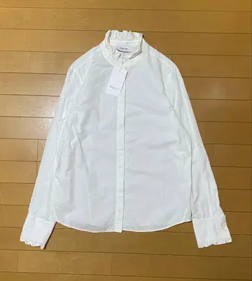 새상품급 Figaret 피가레 드레스 셔츠 프릴 달린 화이트 셔츠