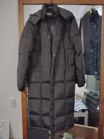 롱 다운 자켓 블랙