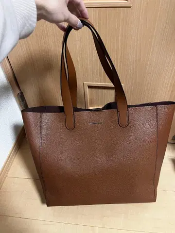 브라운 가죽 토트백