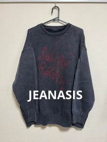 JEANASIS BLUR 로고 BIG 풀오버 다크 그레이