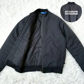 새상품급 아디다스 자켓 XS 백 프린트 로고 블랙