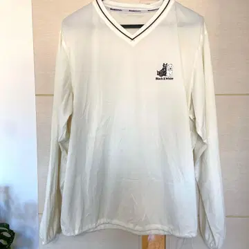 Black&White 골프웨어 긴팔 V넥 셔츠 화이트 L 일본제