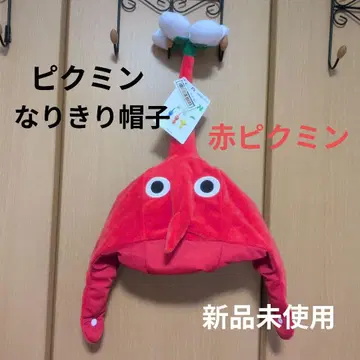 빨간색 피크민 코스프레 모자 미사용 새상품