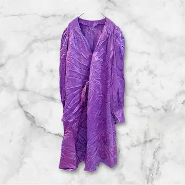 허리 리본 원피스 퍼플 보라색