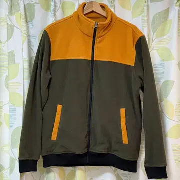 카키 오렌지 플리스 자켓 포켓 부착 남성용 가을/겨울