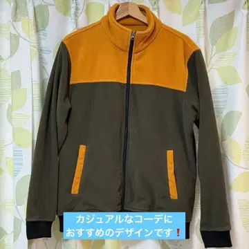 카키 오렌지 플리스 자켓 포켓 부착 남성용 가을/겨울