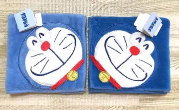 미사용 새상품 택 포함 도라에몽 자수 손수건 파랑 스카이블루 세트