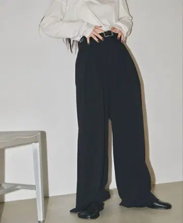 TODAYFUL 더블턱 트윌 트라우저스 38 블랙