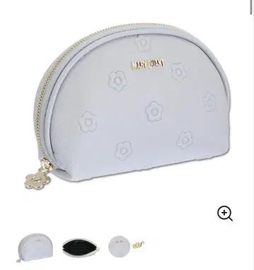 마리콴트 심플 엠보싱 데이지 라운드 파우치 라이트 블루