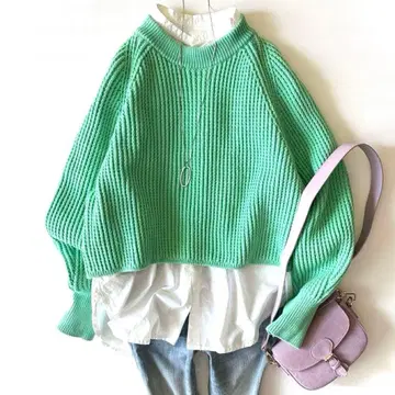 새상품급 에스트네이션 코튼 릴리 크롭 풀오버 니트 22AW