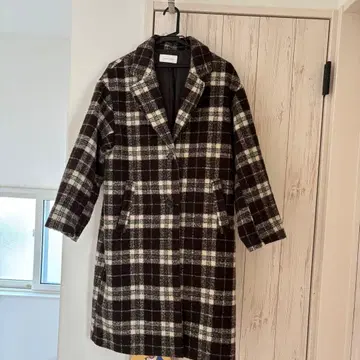 GLOBAL WORK 체스터 코트 브라운 계열 체크 M 사이즈