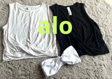 alo 슬리브리스 트위스트 디자인 상의 세트