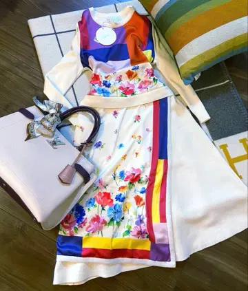 Chesty 플라워 프린트 니트 원피스