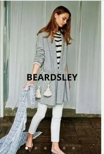 비어즐리 [ FABRIC & TASSEL ] 태슬 벨트 부착 하오리 블랙