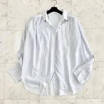 BARNYARDSTORM 셔츠 스트라이프 긴팔 화이트 블랙 면 F