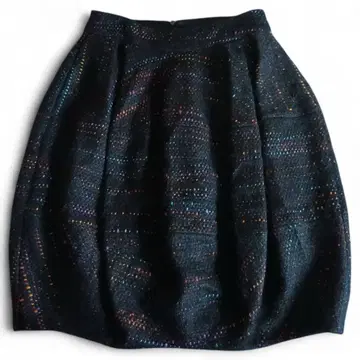 BOSS 휴고보스 벌룬 스커트 울 혼방 블랙 멀티 컬러 XS